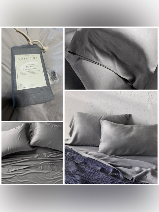 Casaluna Other - Casaluna Gray Blissful Rayon Pillowcase Set - Soft Heather Gray